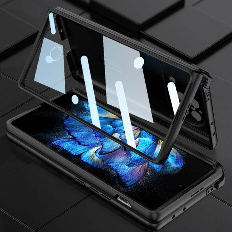 For vivo X Fold GKK Magnetic Hinge Flip Phone Case with Holder(Orange) - vivo Cases by GKK | Online Shopping South Africa | PMC TechLife | Buy Now Pay Later Mobicred