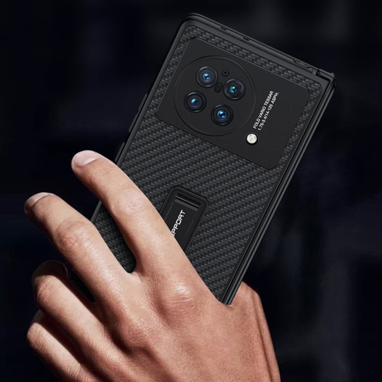 For vivo X Fold GKK Magnetic Hinge Flip Leather Phone Case with Holder(Blue) - vivo Cases by GKK | Online Shopping South Africa | PMC TechLife | Buy Now Pay Later Mobicred