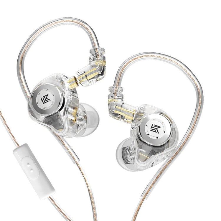 KZ-EDX PRO 1.25m Dynamic HiFi In-Ear Sports Music Headphones, Style:With Microphone(Transparent) - free shipping - PMC TechLife - Order now!