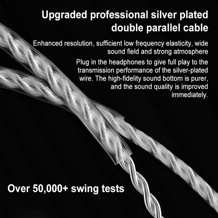KZ-ZEX PRO 1.2m Electrostatic Coil Iron Hybrid In-Ear Headphones, Style:Without Microphone(Pearl Chrome) - In Ear Wired Earphone by KZ | Online Shopping South Africa | PMC TechLife | Buy Now Pay Later Mobicred