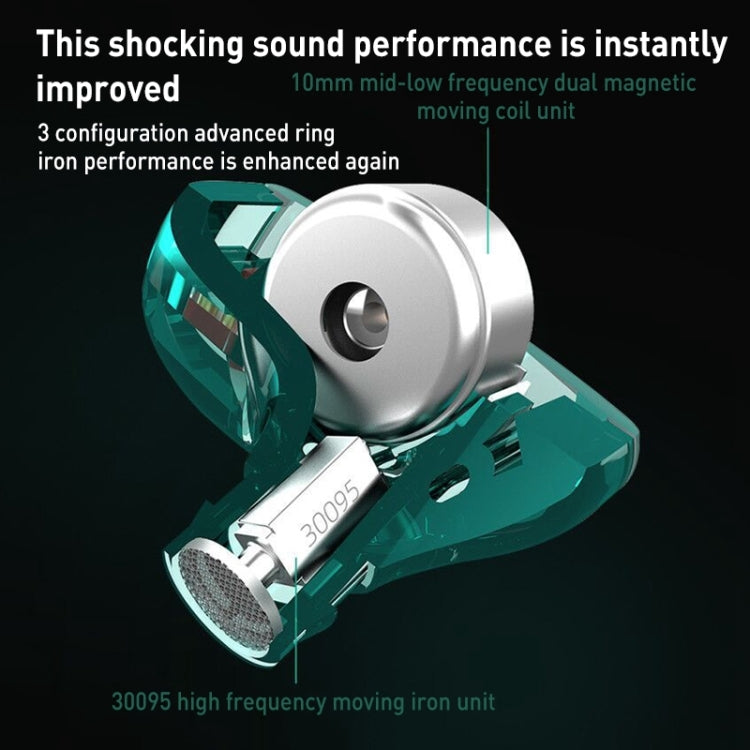 KZ-ZST X 1.25m Ring Iron Hybrid Driver In-Ear Noise Cancelling Earphone, Style:With Microphone(Colorful) - free shipping - PMC TechLife - Order now!