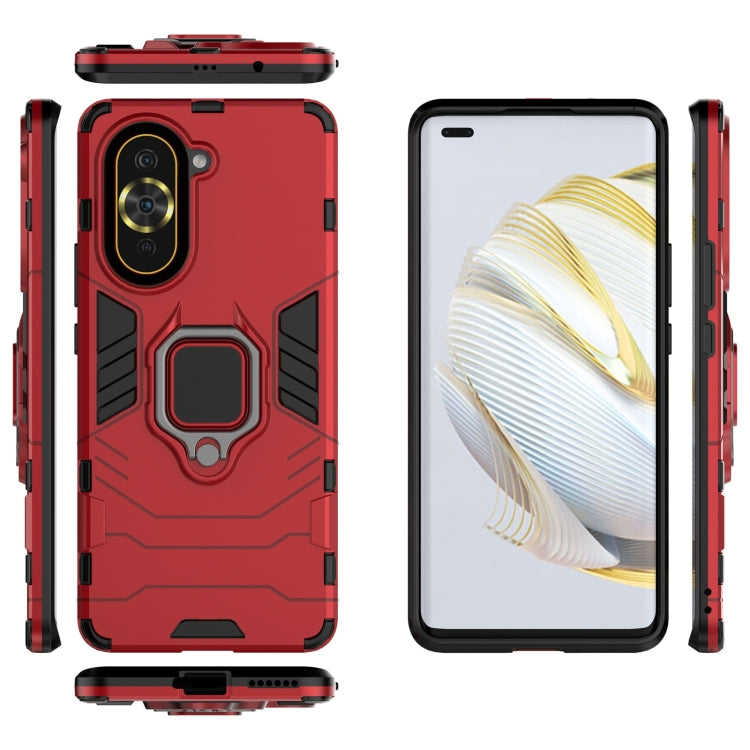 For Huawei Nova 10 Pro 4G Shockproof PC + TPU Protective Phone Case with Magnetic Ring Holder(Red) - Huawei Cases by PMC TechLife | Online Shopping South Africa | PMC TechLife | Buy Now Pay Later Mobicred