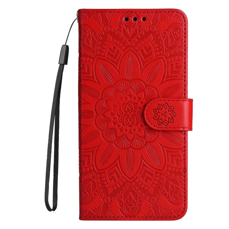 For Honor X8 / X30i Embossed Sunflower Leather Phone Case(Red) - Honor Cases by PMC TechLife | Online Shopping South Africa | PMC TechLife | Buy Now Pay Later Mobicred