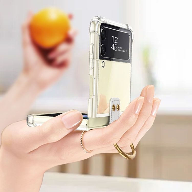 For Samsung Galaxy Z Flip4 GKK Airbag Protective Phone Case with Ring(Transparent) - Galaxy Z Flip4 5G Cases by GKK | Online Shopping South Africa | PMC TechLife | Buy Now Pay Later Mobicred