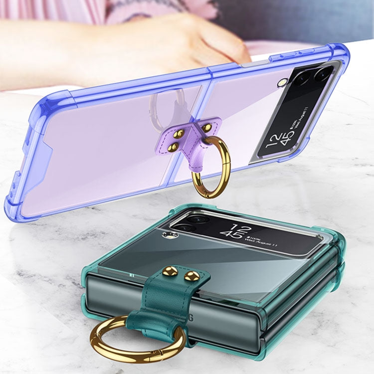 For Samsung Galaxy Z Flip4 GKK Airbag Protective Phone Case with Ring(Purple) - Galaxy Z Flip4 5G Cases by GKK | Online Shopping South Africa | PMC TechLife