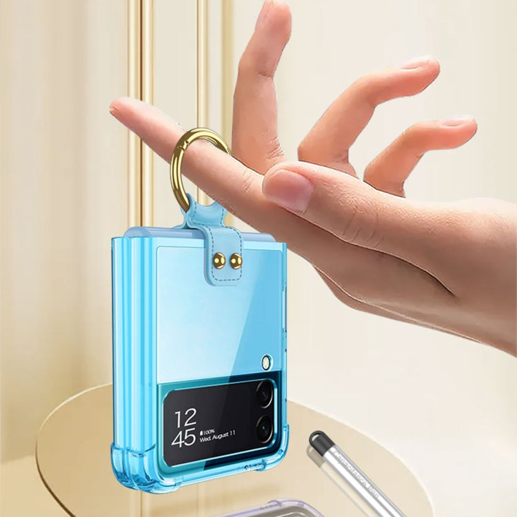 For Samsung Galaxy Z Flip4 GKK Airbag Protective Phone Case with Ring & Pen(Purple) - Galaxy Z Flip4 5G Cases by GKK | Online Shopping South Africa | PMC TechLife