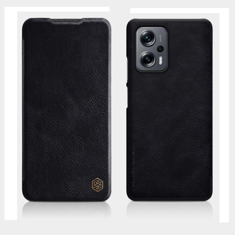 For Xiaomi Redmi Note 11T Pro/11T Pro+ 5G/Poco X4 GT 5G NILLKIN QIN Series Crazy Horse Texture Leather Phone Case(Black) - Xiaomi Cases by NILLKIN | Online Shopping South Africa | PMC TechLife | Buy Now Pay Later Mobicred