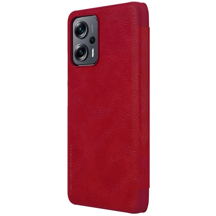 For Xiaomi Redmi Note 11T Pro/11T Pro+ 5G/Poco X4 GT 5G NILLKIN QIN Series Crazy Horse Texture Leather Phone Case(Red) - free shipping - PMC TechLife - Order now!