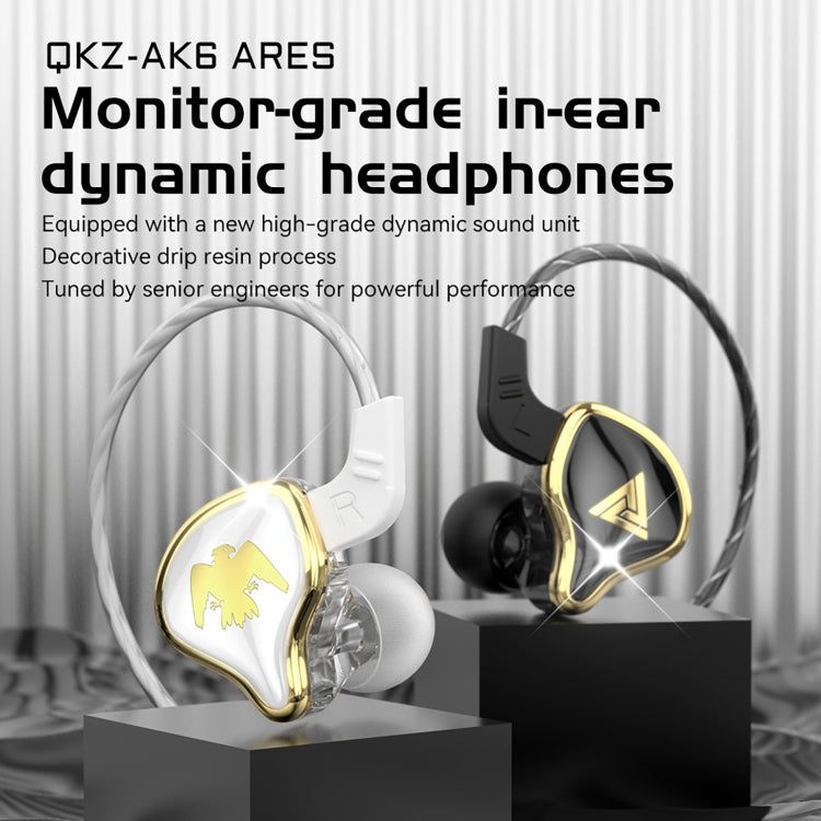 QKZ AK6-Ares Sports In-ear HIFI Wired Control Earphone with Mic(Black) - In Ear Wired Earphone by QKZ | Online Shopping South Africa | PMC TechLife | Buy Now Pay Later Mobicred