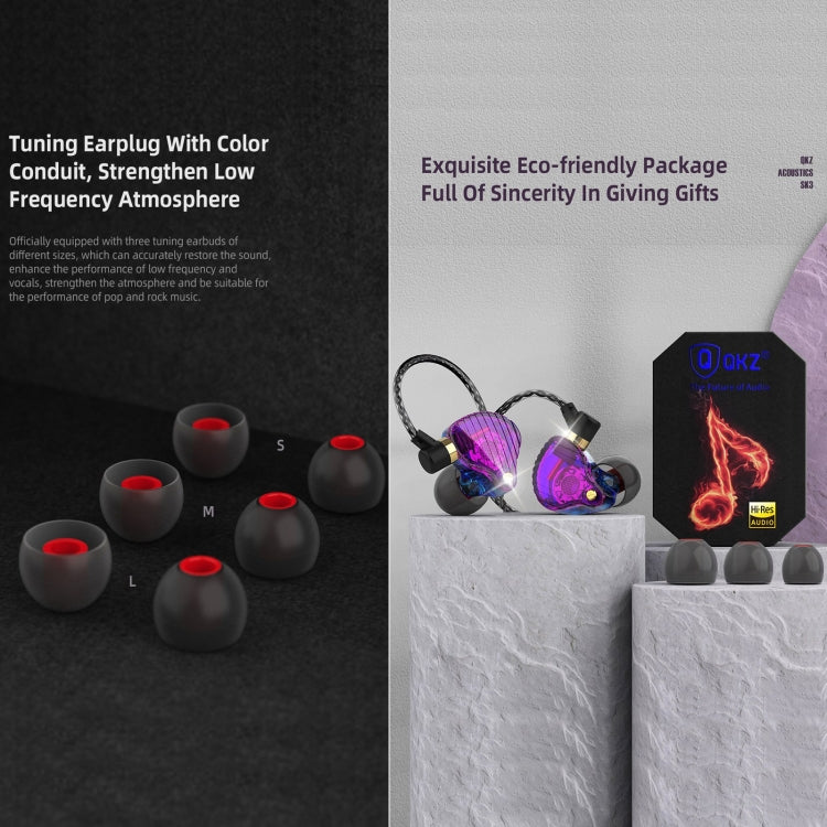 QKZ SK3 3.5mm Sports In-ear Wired HIFI Bass Stereo Sound Earphone with Mic(Blue Purple) - In Ear Wired Earphone by QKZ | Online Shopping South Africa | PMC TechLife | Buy Now Pay Later Mobicred