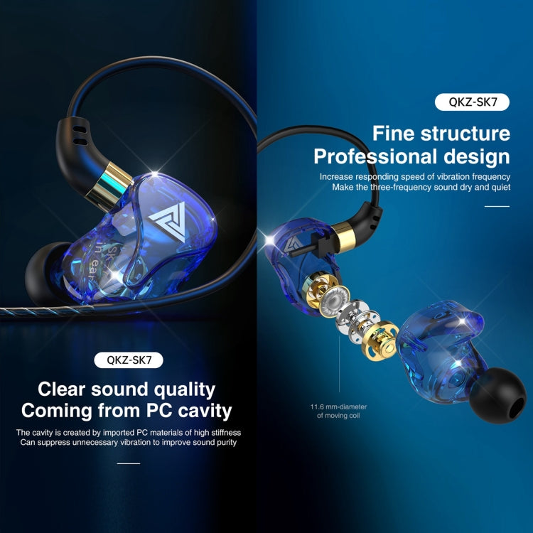 QKZ SK7 3.5mm Sports In-ear Copper Driver Wired HIFI Stereo Earphone with Mic(Black) - In Ear Wired Earphone by QKZ | Online Shopping South Africa | PMC TechLife | Buy Now Pay Later Mobicred