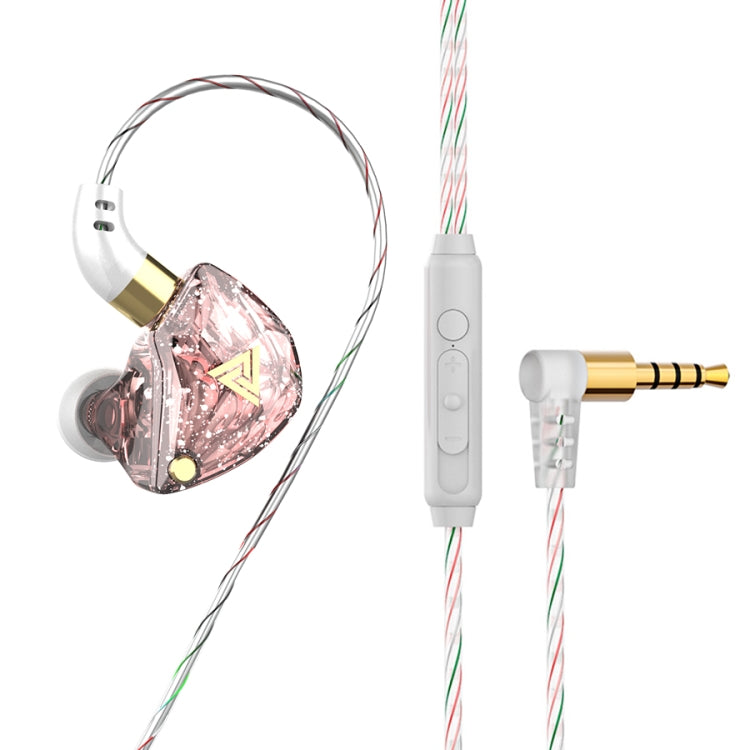 QKZ SK8 3.5mm Sports In-ear Dynamic HIFI Monitor Earphone with Mic(Pink) - In Ear Wired Earphone by QKZ | Online Shopping South Africa | PMC TechLife | Buy Now Pay Later Mobicred