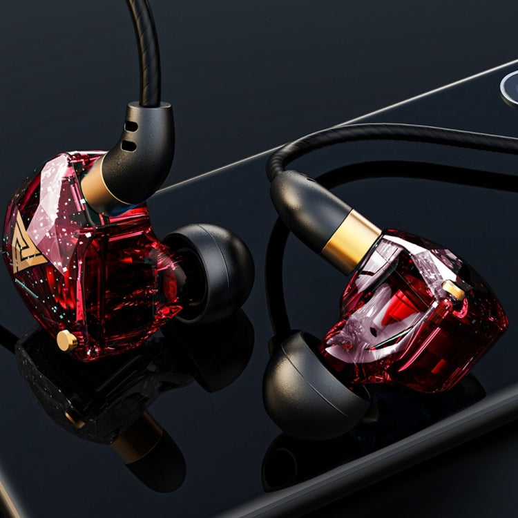 QKZ SK8 3.5mm Sports In-ear Dynamic HIFI Monitor Earphone with Mic(Red) - In Ear Wired Earphone by QKZ | Online Shopping South Africa | PMC TechLife