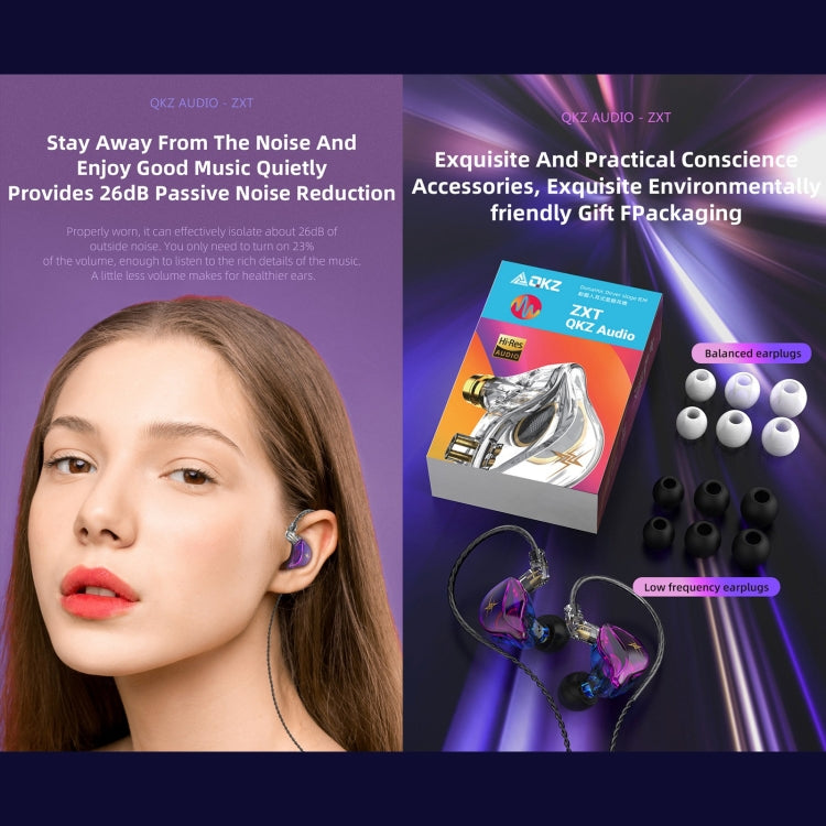 QKZ ZXT Sports In-ear Wired Control Plug HIFI Stereo Stage Monitor Earphone, Style:Standard Version(Transparent Grey) - free shipping - PMC TechLife - Order now!