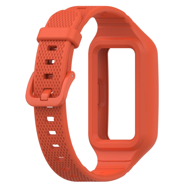 For Huawei Band 10 / 9 / 8 / 7 / 6 Universal Integrated Silicone Watch Band(Red Tea Orange) - Watch Bands by PMC TechLife | Online Shopping South Africa | PMC TechLife | Buy Now Pay Later Mobicred
