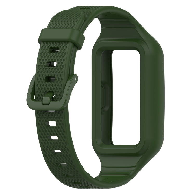 For Huawei Band 10 / 9 / 8 / 7 / 6 Universal Integrated Silicone Watch Band(Army Green) - Watch Bands by PMC TechLife | Online Shopping South Africa | PMC TechLife | Buy Now Pay Later Mobicred