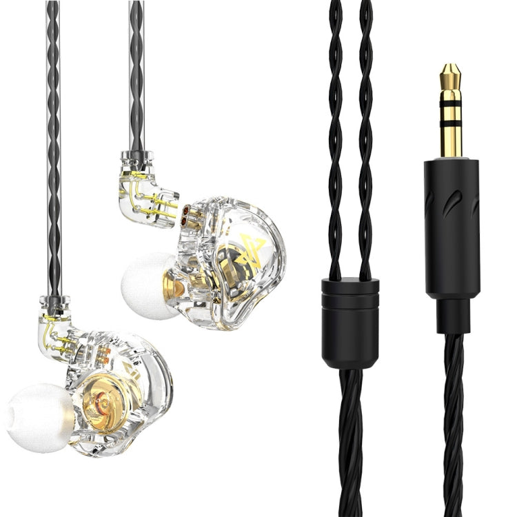 QKZ AK6 MAX In-ear Dynamic Subwoofer Wire-controlled Earphone, Version:Standard Version(Transparent White) - In Ear Wired Earphone by QKZ | Online Shopping South Africa | PMC TechLife | Buy Now Pay Later Mobicred