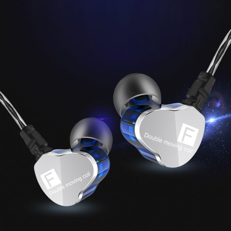 QKZ F910 In-Ear Subwoofer Dual Dynamic Earphone(Blue) - In Ear Wired Earphone by QKZ | Online Shopping South Africa | PMC TechLife
