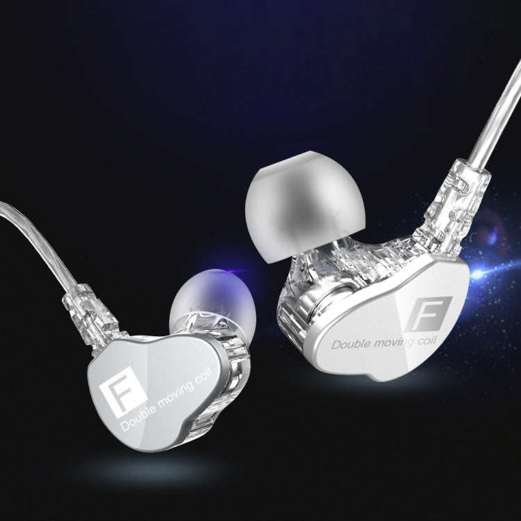 QKZ F910 In-Ear Subwoofer Dual Dynamic Earphone(Transparent) - free shipping - PMC TechLife - Order now!