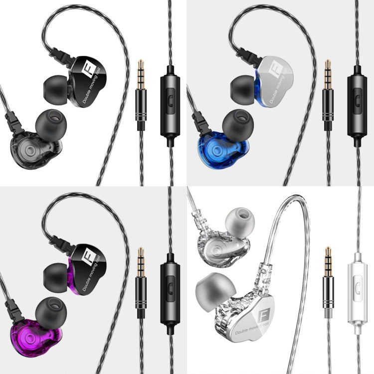 QKZ F910 In-Ear Subwoofer Dual Dynamic Earphone(Purple) - free shipping - PMC TechLife - Order now!