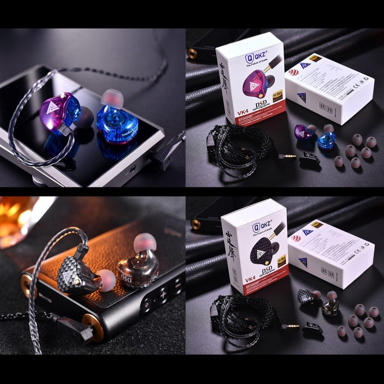 QKZ VK4 In-Ear Subwoofer HiFi Wire-controlled Earphone with Mic(Carbon Fiber Version) - In Ear Wired Earphone by QKZ | Online Shopping South Africa | PMC TechLife | Buy Now Pay Later Mobicred