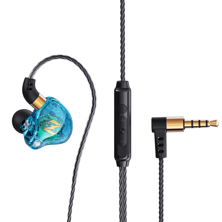 QKZ ZEN In-ear Subwoofer Wire-controlled Music Running Sports Earphone with Mic(Blue) - In Ear Wired Earphone by QKZ | Online Shopping South Africa | PMC TechLife | Buy Now Pay Later Mobicred