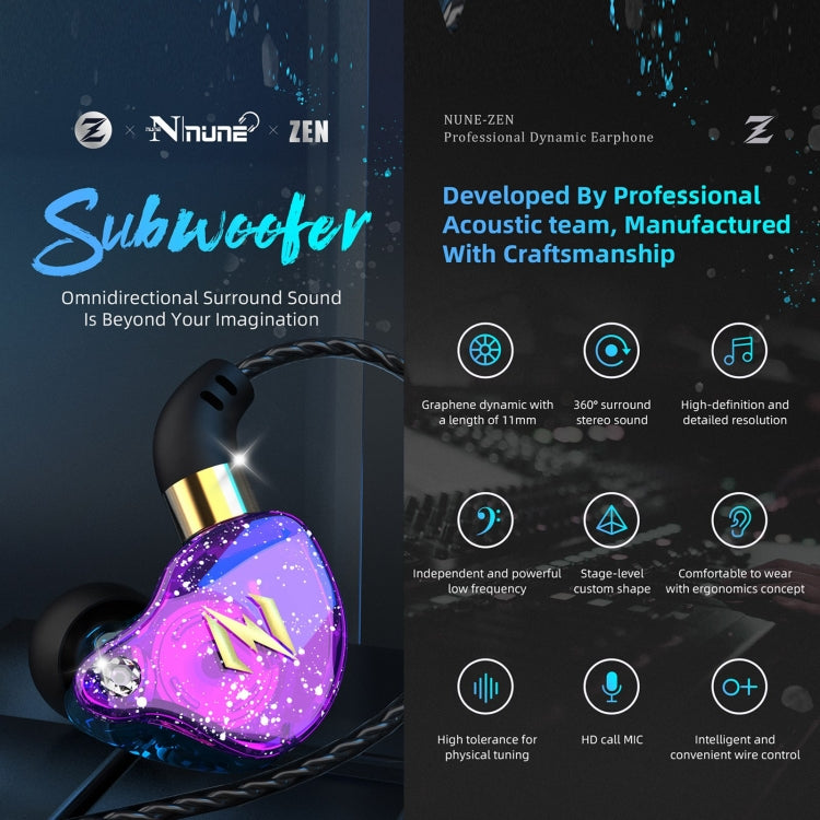 QKZ ZEN In-ear Subwoofer Wire-controlled Music Running Sports Earphone with Mic(Colorful) - In Ear Wired Earphone by QKZ | Online Shopping South Africa | PMC TechLife | Buy Now Pay Later Mobicred