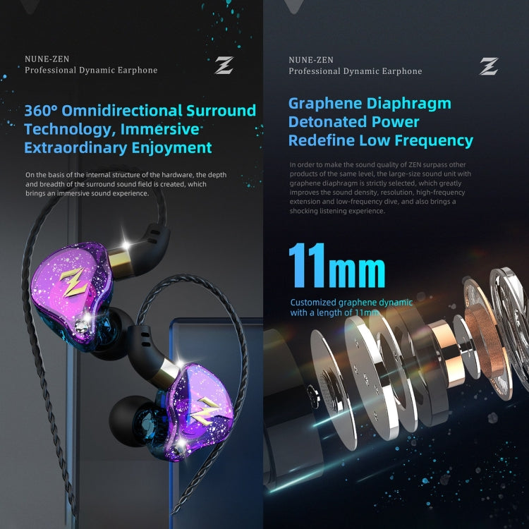 QKZ ZEN In-ear Subwoofer Wire-controlled Music Running Sports Earphone with Mic(Blue) - In Ear Wired Earphone by QKZ | Online Shopping South Africa | PMC TechLife | Buy Now Pay Later Mobicred