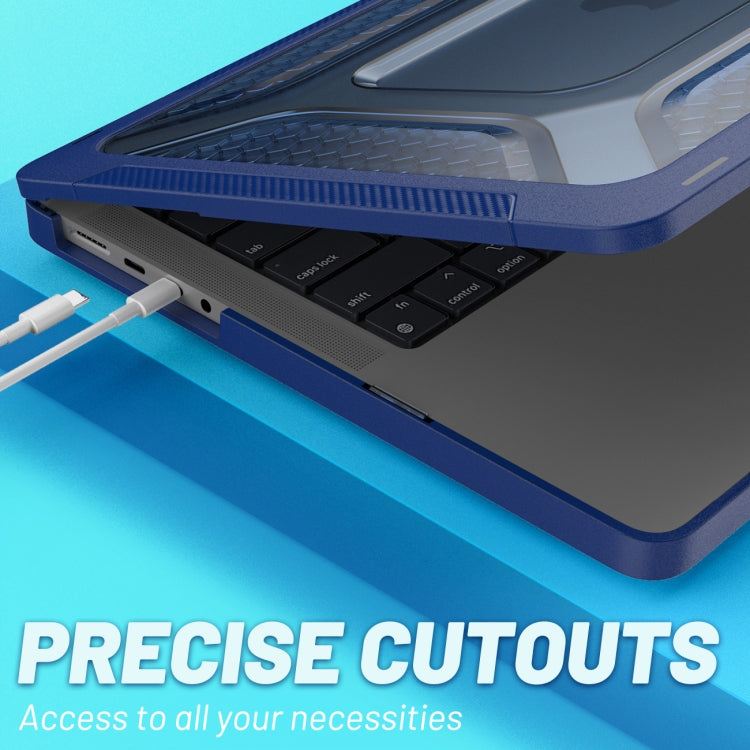 PC + TPU Honeycomb Laptop Protective Case For MacBook Pro 14.2 inch A2442 2021(Sapphire Blue) - MacBook Pro Cases by PMC TechLife | Online Shopping South Africa | PMC TechLife