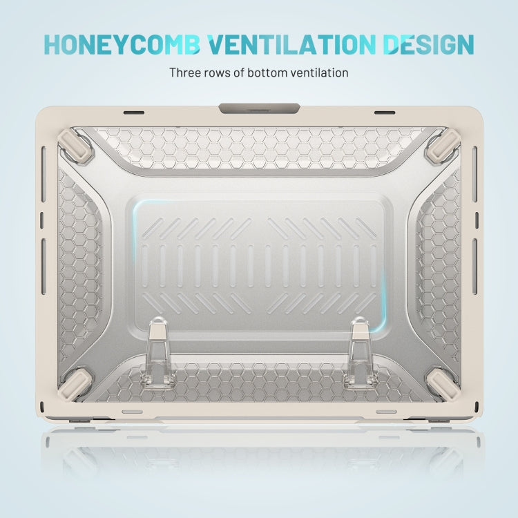 PC + TPU Honeycomb Laptop Protective Case For MacBook Pro 14.2 inch A2442 2021(Elegant Apricot) - MacBook Pro Cases by PMC TechLife | Online Shopping South Africa | PMC TechLife