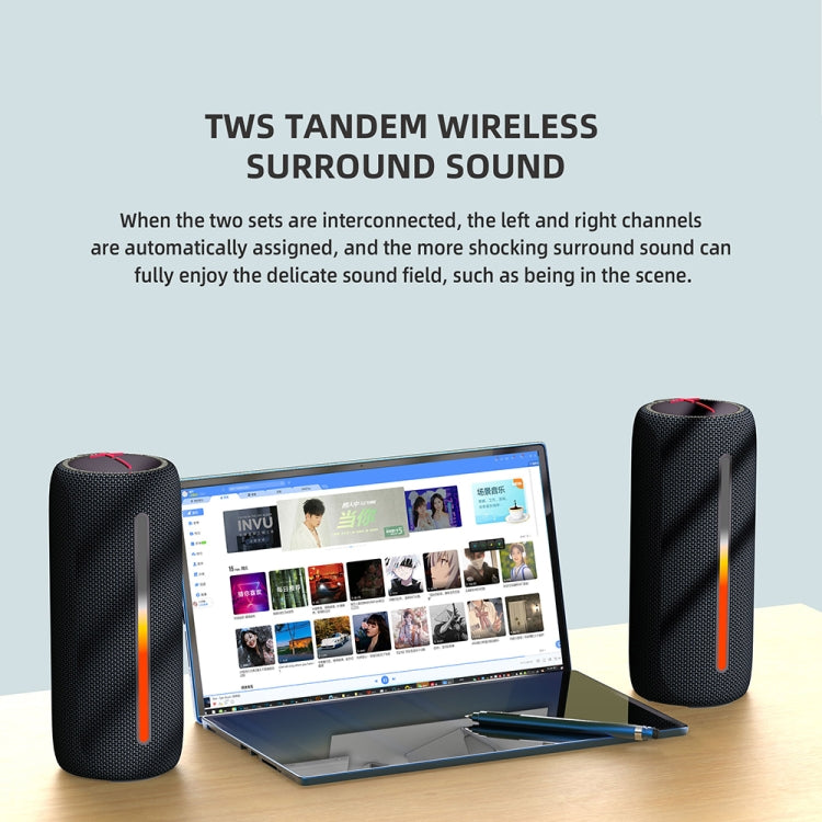 HOPESTAR P37 Outdoor Portable RGB Light Waterproof Wireless Bluetooth Speaker(Black) - free shipping - PMC TechLife - Order now!
