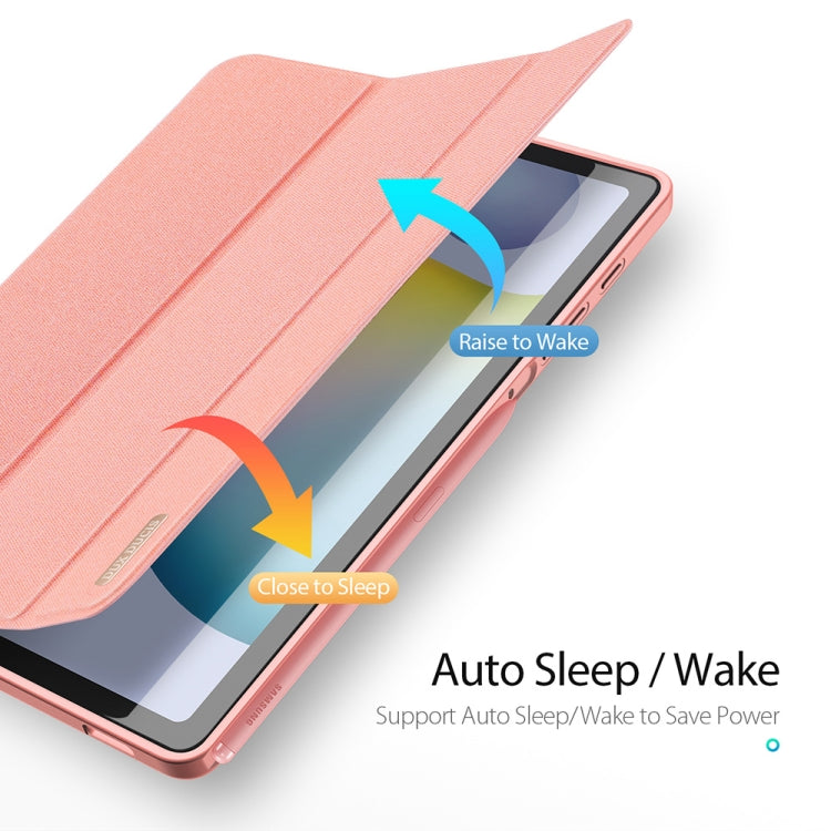 For Galaxy Tab S6 Lite 10.4 inch / S6 Lite 2024 DUX DUCIS Domo Series Horizontal Flip Magnetic PU Leather Case with Three-folding Holder & Pen Slot & Sleep / Wake-up Function(Pink) - free shipping - PMC TechLife - Order now!