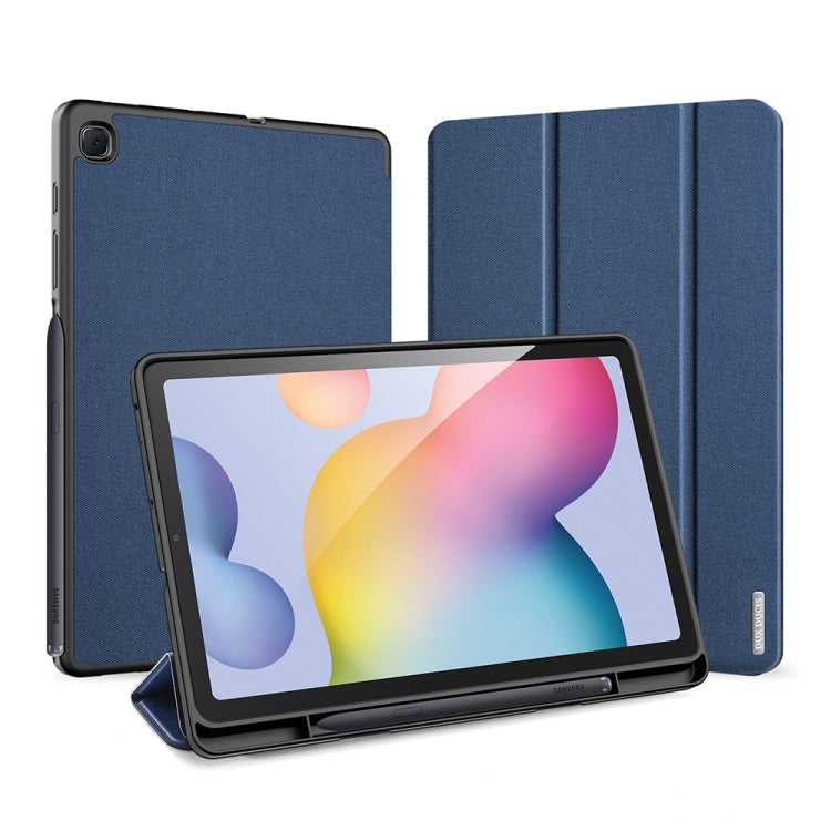 For Galaxy Tab S6 Lite 10.4 inch / S6 Lite 2024 DUX DUCIS Domo Series Horizontal Flip Magnetic PU Leather Case with Three-folding Holder & Pen Slot & Sleep / Wake-up Function(Blue) - Tab S6 Lite P610 / P615 by DUX DUCIS | Online Shopping South Africa | PMC TechLife | Buy Now Pay Later Mobicred