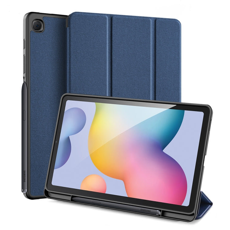 For Galaxy Tab S6 Lite 10.4 inch / S6 Lite 2024 DUX DUCIS Domo Series Horizontal Flip Magnetic PU Leather Case with Three-folding Holder & Pen Slot & Sleep / Wake-up Function(Blue) - Tab S6 Lite P610 / P615 by DUX DUCIS | Online Shopping South Africa | PMC TechLife | Buy Now Pay Later Mobicred