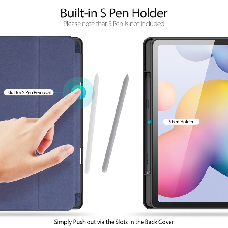 For Galaxy Tab S6 Lite 10.4 inch / S6 Lite 2024 DUX DUCIS Domo Series Horizontal Flip Magnetic PU Leather Case with Three-folding Holder & Pen Slot & Sleep / Wake-up Function(Blue) - Tab S6 Lite P610 / P615 by DUX DUCIS | Online Shopping South Africa | PMC TechLife | Buy Now Pay Later Mobicred