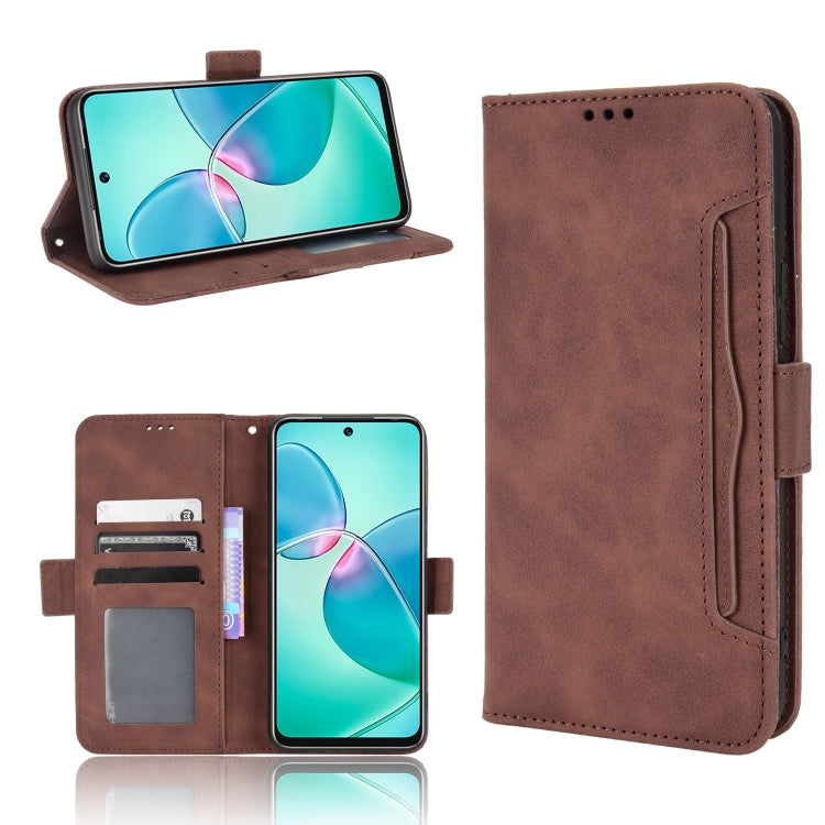 For Infinix Hot 12 Play Skin Feel Calf Texture Card Slots Leather Phone Case(Brown) - Infinix Cases by PMC TechLife | Online Shopping South Africa | PMC TechLife | Buy Now Pay Later Mobicred