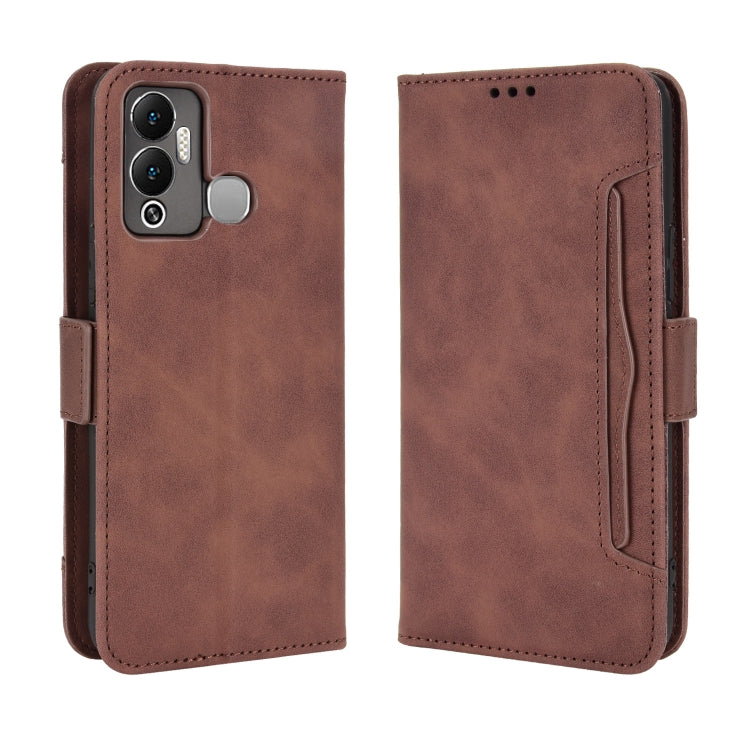For Infinix Hot 12 Play Skin Feel Calf Texture Card Slots Leather Phone Case(Brown) - Infinix Cases by PMC TechLife | Online Shopping South Africa | PMC TechLife | Buy Now Pay Later Mobicred