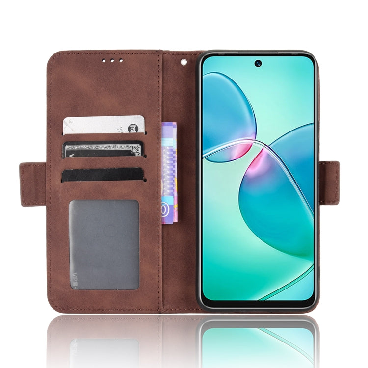 For Infinix Hot 12 Play Skin Feel Calf Texture Card Slots Leather Phone Case(Brown) - Infinix Cases by PMC TechLife | Online Shopping South Africa | PMC TechLife | Buy Now Pay Later Mobicred