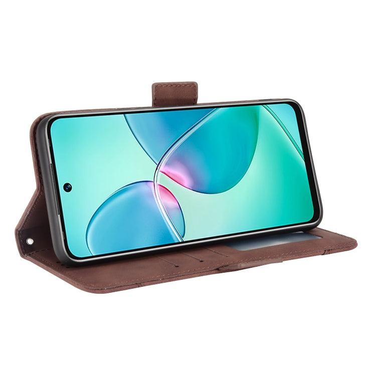 For Infinix Hot 12 Play Skin Feel Calf Texture Card Slots Leather Phone Case(Brown) - Infinix Cases by PMC TechLife | Online Shopping South Africa | PMC TechLife | Buy Now Pay Later Mobicred