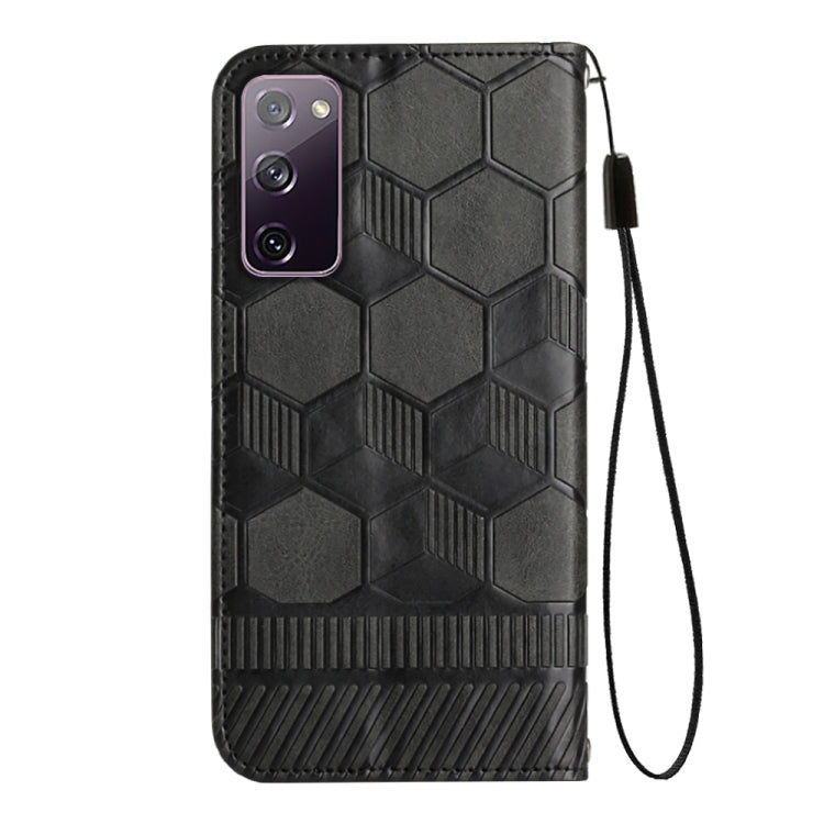For Samsung Galaxy S20 FE 2022 / S20 FE 5G&4G / S20 Lite / S20 Fan Edition Football Texture Magnetic Leather Flip Phone Case(Black) - Galaxy S20 FE Cases by PMC TechLife | Online Shopping South Africa | PMC TechLife | Buy Now Pay Later Mobicred