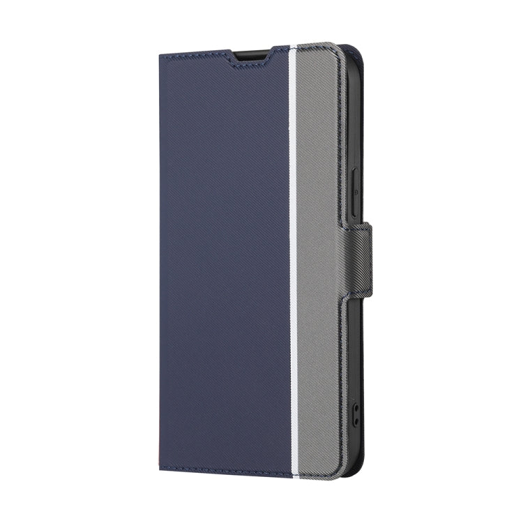 For OPPO Reno 8 Pro 5G Twill Texture Side Button Leather Phone Case(Blue) - OPPO Cases by PMC TechLife | Online Shopping South Africa | PMC TechLife | Buy Now Pay Later Mobicred