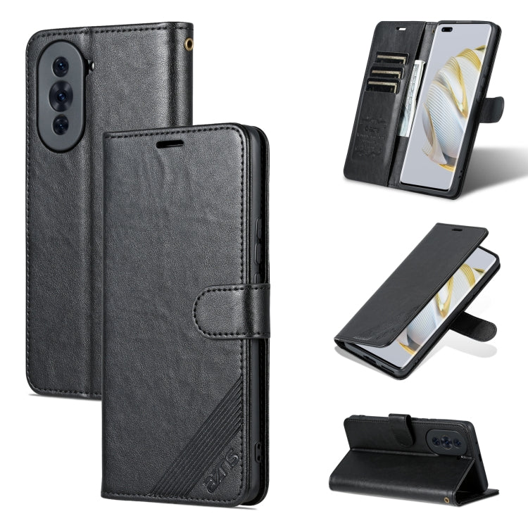 For Huawei nova 10 AZNS Sheepskin Texture Flip Leather Phone Case(Black) - Huawei Cases by AZNS | Online Shopping South Africa | PMC TechLife | Buy Now Pay Later Mobicred