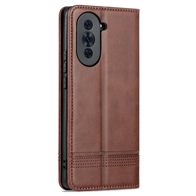For Huawei nova 10 Pro AZNS Magnetic Calf Texture Flip Leather Phone Case(Dark Brown) - Huawei Cases by AZNS | Online Shopping South Africa | PMC TechLife | Buy Now Pay Later Mobicred