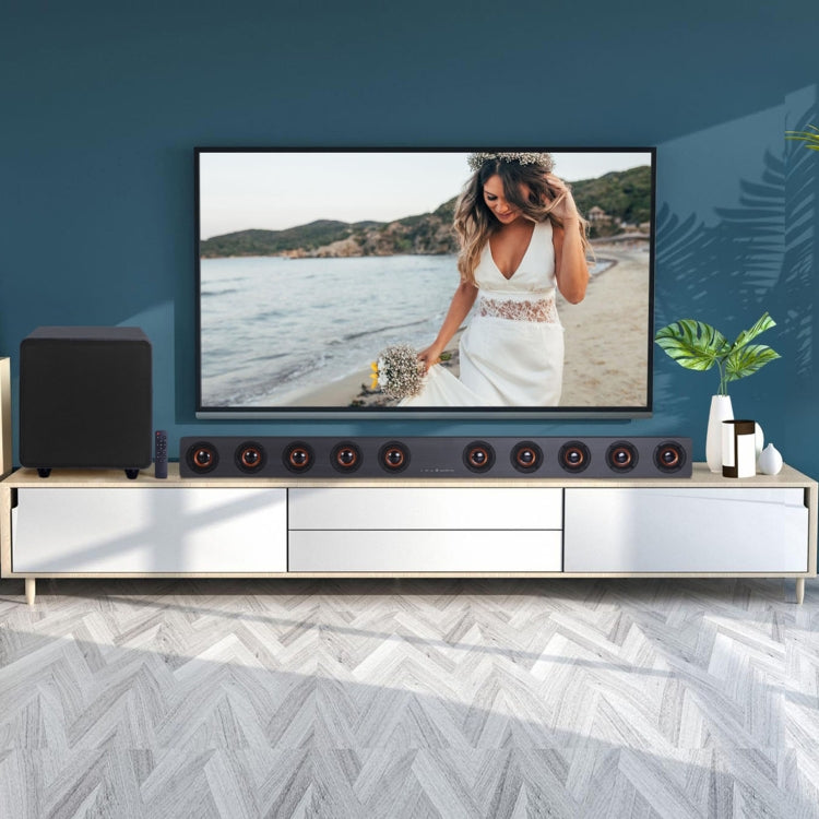 D90 Home Theater Audio Echo Wall Soundbar Subwoofer Bluetooth Audio(Light Grey) - Desktop Speaker by PMC TechLife | Online Shopping South Africa | PMC TechLife