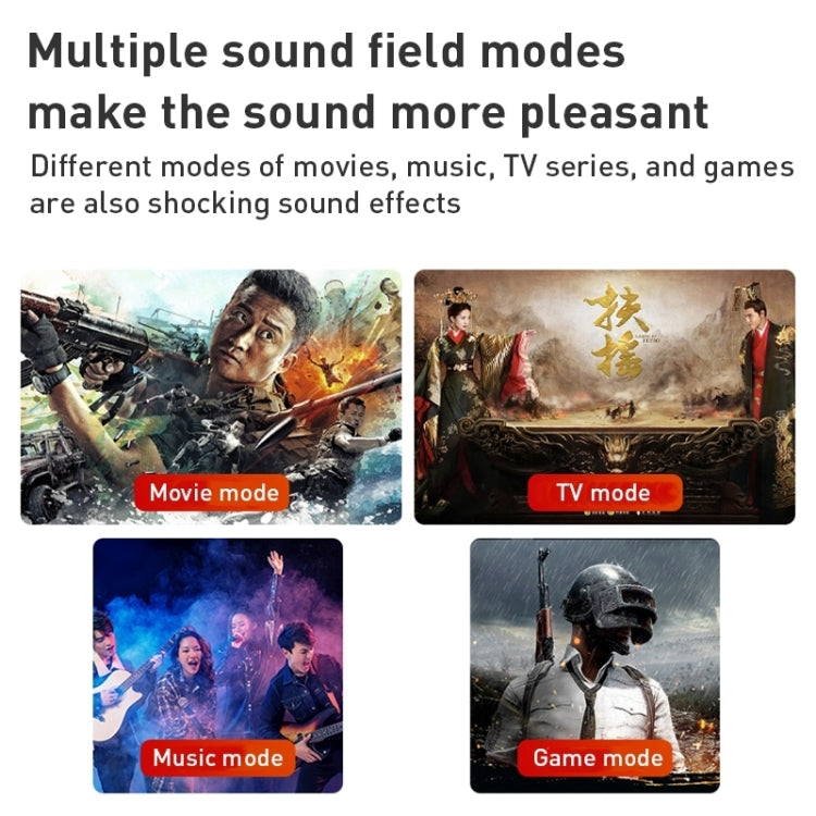 D90 Home Theater Audio Echo Wall Soundbar Subwoofer Bluetooth Audio(Light Grey) - Desktop Speaker by PMC TechLife | Online Shopping South Africa | PMC TechLife