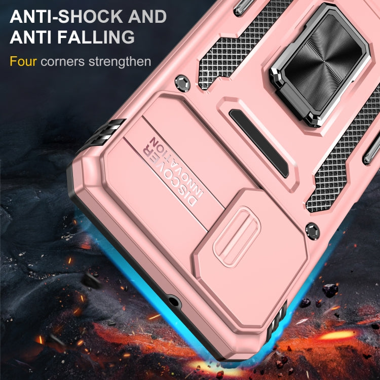 For Samsung Galaxy A12 5G/4G / M12 / F12 Armor PC + TPU Camera Shield Phone Case(Rose Gold) - Galaxy Phone Cases by PMC TechLife | Online Shopping South Africa | PMC TechLife