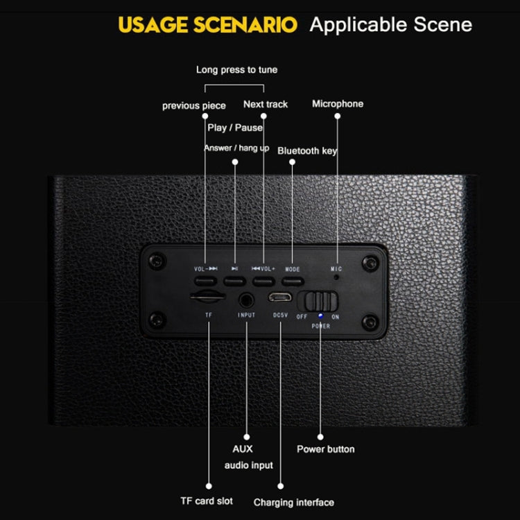 M5 Multifunctional Desktop Wooden Bluetooth Speaker Wireless Loudspeaker(Black) - Desktop Speaker by PMC TechLife | Online Shopping South Africa | PMC TechLife