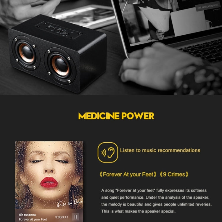 M5 Multifunctional Desktop Wooden Bluetooth Speaker Wireless Loudspeaker(Black) - Desktop Speaker by PMC TechLife | Online Shopping South Africa | PMC TechLife