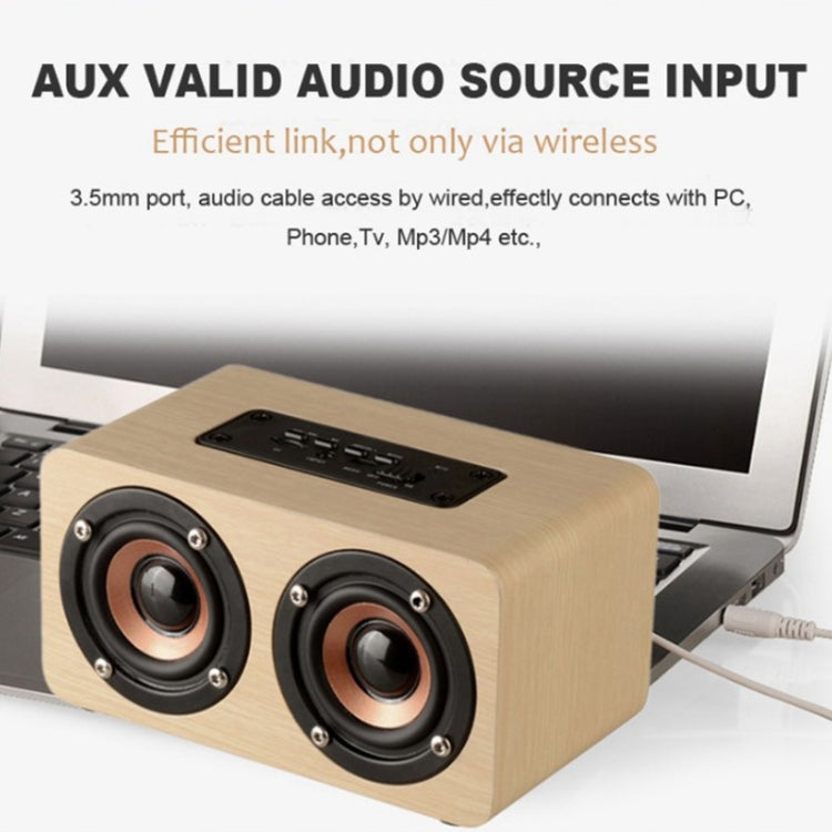 W5+ Wooden Wireless Bluetooth Speaker(Light Yellow) - Desktop Speaker by PMC TechLife | Online Shopping South Africa | PMC TechLife