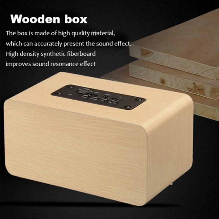 W5+ Wooden Wireless Bluetooth Speaker(Light Yellow) - Desktop Speaker by PMC TechLife | Online Shopping South Africa | PMC TechLife